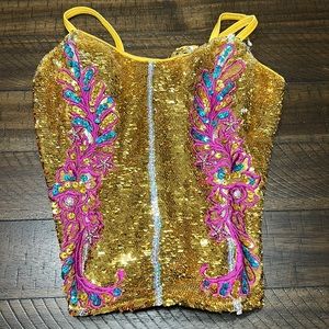 Good/Pink and Blue sequin corset